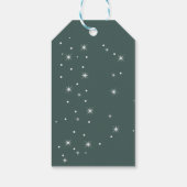 Zilveren Confetti, Kerst Rode Truck Dennenboom Cadeaulabel (Achterkant)