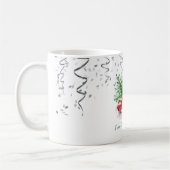 Zilveren Confetti, kerstrode driekleurenboom sneeu Koffiemok (Links)