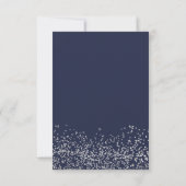 Zilveren confetti marine blauw typografie rsvp (Achterkant)