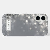Zilveren Confetti op Grijs dat Valt Case-Mate iPhone Case (Achterkant (horizontaal))