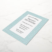 zilveren confetti pastelblauwe verjaardagskaart folie uitnodiging (Gedraaid)