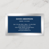 Zilveren Confetti Piano Keyboard Muzikant Pianist Visitekaartje (Achterkant)