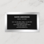 Zilveren Confetti Piano Keyboard Muzikant Pianist Visitekaartje (Achterkant)