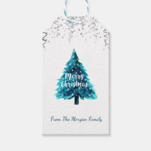 Zilveren Confetti, sterren, Waterverf kerstboom