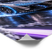 Zilveren Cosmic Supercar Poster (Hoek)