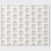 Zilveren Crème Bogen Kerstornamenten Cadeaupapier (Vlak)