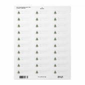 Zilveren Crème Cadeaus Kerstboom Etiket (Full Sheet)