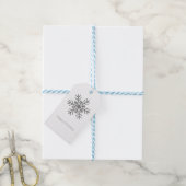 Zilveren Crinkle Winter Wonderland Snowflake Elega Cadeaulabel (Met Touw)