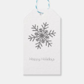 Zilveren Crinkle Winter Wonderland Snowflake Elega Cadeaulabel (Voorkant)