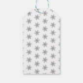 Zilveren Crinkle Winter Wonderland Snowflake Elega Cadeaulabel (Achterkant)