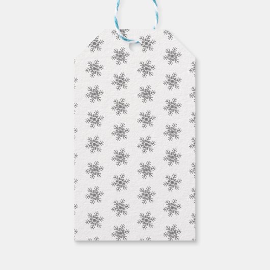 Zilveren Crinkle Winter Wonderland Snowflake Elega Cadeaulabel (Achterkant)
