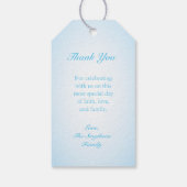 Zilveren Cross Blue Baptism Cadeau Labels Cadeaulabel (Achterkant)