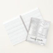 Zilveren Crystal Agaat Gem Geode Glitter Notitieboek (Binnen)