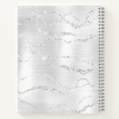 Zilveren Crystal Agaat Gem Geode Glitter Notitieboek (Achterkant)