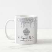 Zilveren Cupcake Bakkerij Pastry Chef Glitter Drup Koffiemok (Links)