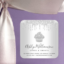 Zilveren Cupcake Bakkerij Pastry Chef Glitter Drup