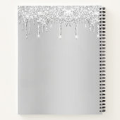 Zilveren Cupcake Glitter Drips Bakkerij Chef Pastr Notitieboek (Achterkant)