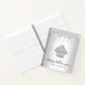Zilveren Cupcake Glitter Drips Bakkerij Chef Pastr Notitieboek (Binnen)