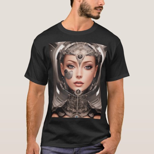 ZILVEREN CYBORG T-SHIRT (Voorkant)
