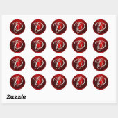 Zilveren D Enveloppe-Zegel met Monogram Ronde Sticker (Vel)