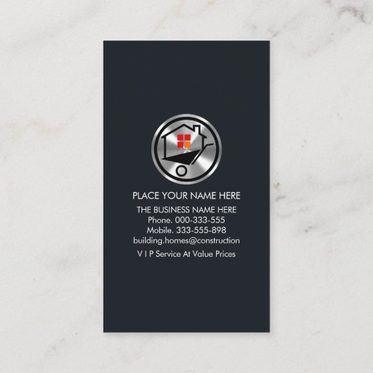 Zilveren dakconstructie visitekaartje (Achterkant)