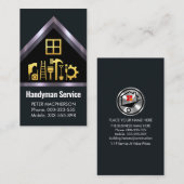 Zilveren dakconstructie visitekaartje (Voorkant / Achterkant)