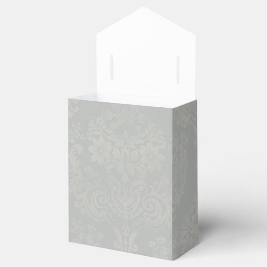 Zilveren Damask Bruiloft Favor Boxes Bedankdoosjes (Geopend)