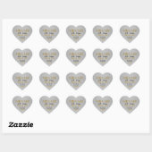 Zilveren damast en goud Mr & Mr Gay Wedding Hart Sticker (Vel)