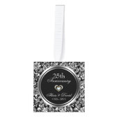 Zilveren damast en hart- zilver Jubileum Decoratie (Voorkant)