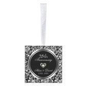 Zilveren damast en hart- zilver Jubileum Decoratie (Rechts)