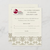 Zilveren Damast Seminar-evenement, QR-code donatie Kaart (Voorkant / Achterkant)