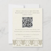 Zilveren Damast Seminar Event, QR Code Donatie Kaart (Achterkant)