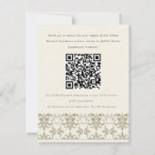 Zilveren Damast Seminar Event, QR Code Donatie Kaart (Achterkant)