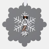 Zilveren danser ornament kaart (Voorkant)