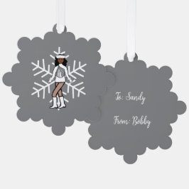 Zilveren danser ornament kaart