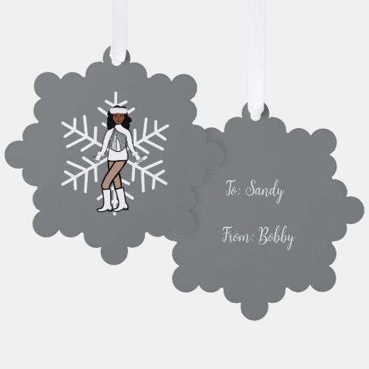 Zilveren danser ornament kaart (Voorkant / Achterkant)