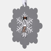 Zilveren danser ornament kaart (Links)