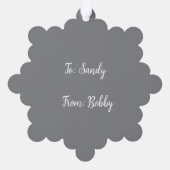 Zilveren danser ornament kaart (Achterkant)