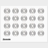 Zilveren Davidsterstickers Ronde Sticker (Vel)