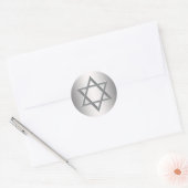 Zilveren Davidsterstickers Ronde Sticker (Envelop)