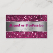 Zilveren Decor Roze Glitter Vonk Sterren Stijlvol Visitekaartje (Voorkant)