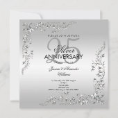 Zilveren decoratie 25e trouwdagjubileum kaart (Voorkant)