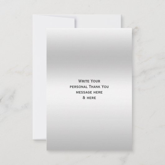 Zilveren decoratie bruiloft bedankkaart (Achterkant)