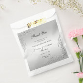 Zilveren decoratie bruiloft bedankzakje (Gezegeld)