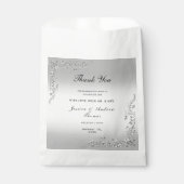 Zilveren decoratie bruiloft bedankzakje (Voorkant)