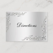 Zilveren decoratie bruiloft informatiekaartje (Voorkant)