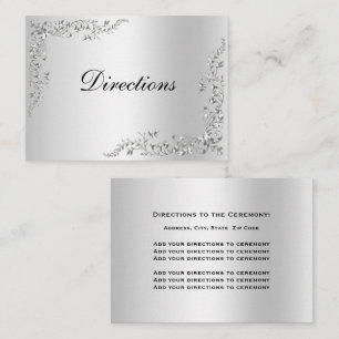 Zilveren decoratie bruiloft informatiekaartje
