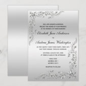 Zilveren decoratie bruiloft kaart (Voorkant / Achterkant)