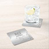 Zilveren decoratie bruiloft kartonnen onderzetters (Insitu)