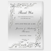 Zilveren decoratie bruiloft magneet (Voorkant)